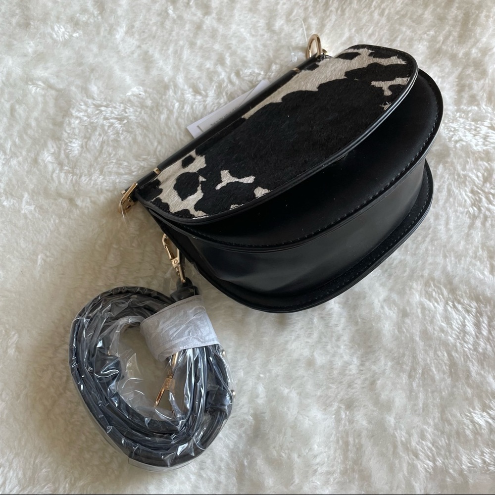 Topshop Cowhide Purse Crossbody Gold Hardware - Picture 2 of 9